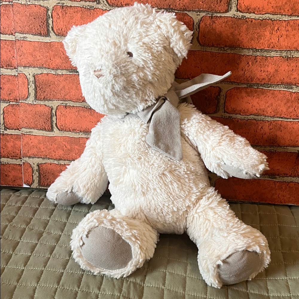 Gund Cream Plush Bear with Taupe Accents
